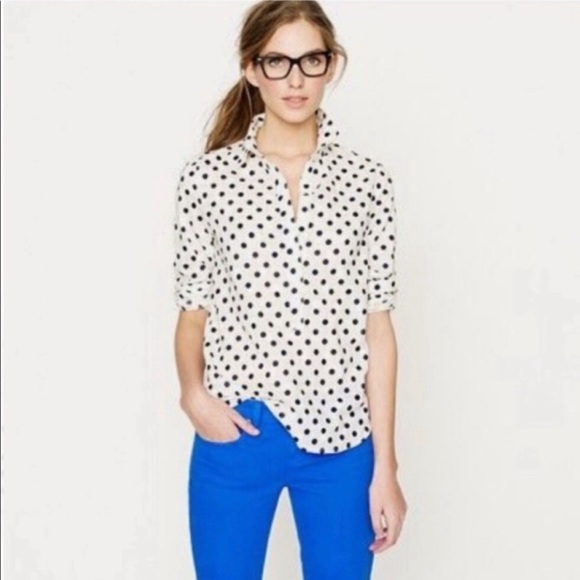J. Crew Tops - J Crew Cotton Jacquard Popover Shirt